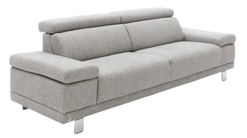 Dreisitzer Interliving aus Stoff in Grau Interliving Sofa Serie 4252 – Dreisitzer 12202 stahlfarbener Bezug Sneak 149 & Metallfüße – Länge ca. 250 cm