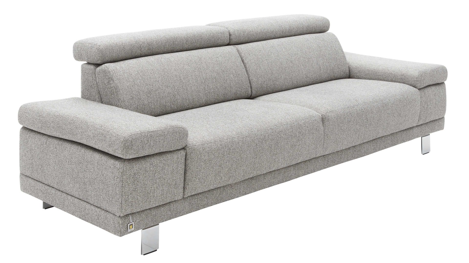 Dreisitzer Interliving aus Stoff in Grau Interliving Sofa Serie 4252 – Dreisitzer stahlfarbener Bezug Sneak 149 & Metallfüße – Länge ca. 250 cm