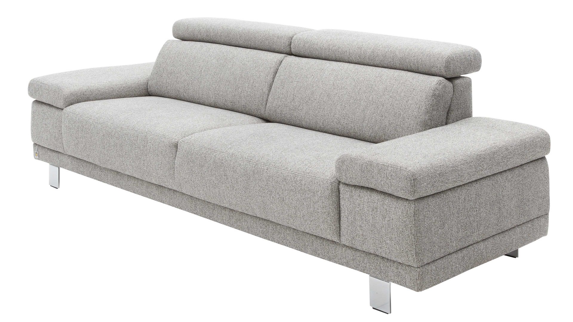 Dreisitzer Interliving aus Stoff in Grau Interliving Sofa Serie 4252 – Dreisitzer 12202 stahlfarbener Bezug Sneak 149 & Metallfüße – Länge ca. 250 cm