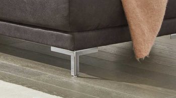 Ecksofa Interliving aus Stoff in Anthrazit Interliving Sofa Serie 4252 – Ecksofa anthrazitfarbener Stoffbezug Büffel & Metallfüße – Stellfläche ca. 275 x 220 cm