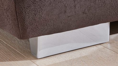 Polsterhocker modulmaster aus Stoff in Anthrazit Modulmaster MM-MP1061 - XXL-Hocker anthrazitfarbene Mikrofaser Saddle & glänzende Metallfüße - ca. 129 x 64 cm