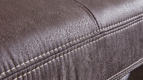 Funktionshocker modulmaster aus Stoff in Anthrazit Modulmaster MM-MP1061 - XXL-Funktionshocker anthrazitfarbene Mikrofaser Saddle & glänzende Metallfüße - ca. 129 x 64 cm
