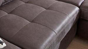 Funktionshocker modulmaster aus Stoff in Anthrazit Modulmaster MM-MP1061 - XXL-Funktionshocker anthrazitfarbene Mikrofaser Saddle & glänzende Metallfüße - ca. 129 x 64 cm