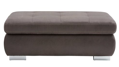 Funktionshocker modulmaster aus Stoff in Anthrazit Modulmaster MM-MP1061 - XXL-Funktionshocker anthrazitfarbene Mikrofaser Saddle & glänzende Metallfüße - ca. 129 x 64 cm