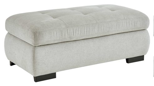 Funktionshocker modulmaster aus Stoff in Weiß Modulmaster MM-MP1061 - XXL-Funktionshocker ecrufarbenes Flachgewebe Cyber & schwarze Metallfüße - ca. 129 x 64 cm