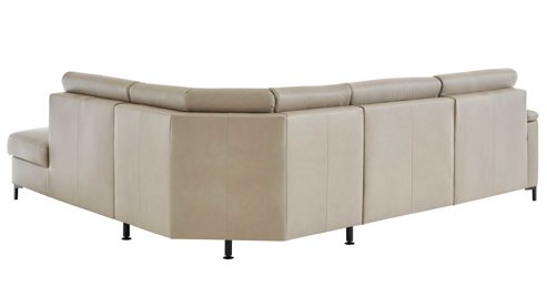 Ecksofa modulmaster aus Leder in Beige Modulmaster MM-PN1102 - Ecksofa perlfarbenes Leder Torro & schware Metallfüße - Stellfläche ca. 290 x 249 cm