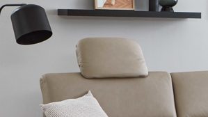 Kopfstütze modulmaster aus Leder in Beige Modulmaster MM-PN1102 - Comfortkopfstütze perlfarbenes Leder Torro - ca. 44 x 32 cm