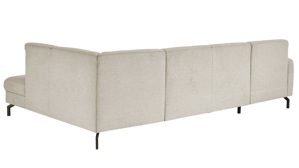 Ecksofa modulmaster aus Stoff in Beige Modulmaster MM-PP11219 - Ecksofa beiger Stoffbezug Asina & schwarze Metallfüße - Stellfläche ca. 170 x 307 cm