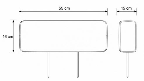 Kopfstütze modulmaster aus Stoff in Beige Modulmaster MM-PP1219 - Kopfstütze beige Bezug Asina - ca. 55 x 15 cm