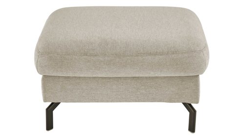 Polsterhocker modulmaster aus Stoff in Beige Modulmaster MM-PP11219 - XL-Polsterhocker beiger Stoffbezug Asina & schwarze Metallfüße - ca. 89 x 61 cm