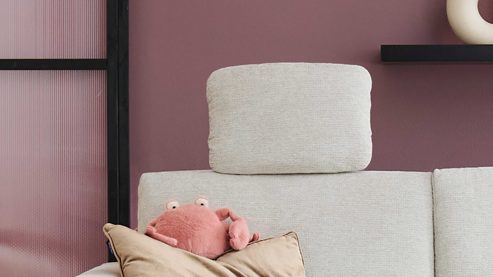Kopfstütze modulmaster aus Stoff in Beige Modulmaster MM-ZE1218 - Comfort-Kopfstütze naturfarbener Webstoff Famosa - ca. 44 x 32 cm