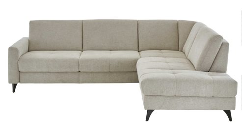 Ecksofa modulmaster aus Stoff in Beige Modulmaster MM-ZE1218 - Ecksofa naturfarbener Webstoff Famosa & schwarze Metallfüße - Stellfläche ca. 278 x 236 cm