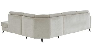Ecksofa modulmaster aus Stoff in Beige Modulmaster MM-ZE1218 - Ecksofa naturfarbener Webstoff Famosa & schwarze Metallfüße - Stellfläche ca. 278 x 236 cm
