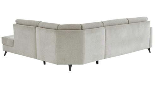 Ecksofa modulmaster aus Stoff in Beige Modulmaster MM-ZE1218 - Ecksofa naturfarbener Webstoff Famosa & schwarze Metallfüße - Stellfläche ca. 278 x 236 cm