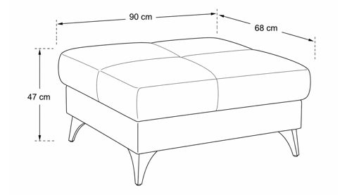 Funktionshocker modulmaster aus Stoff in Beige Modulmaster MM-ZE1218 - XL-Funktionshocker naturfarbener Webstoff Famosa & schwarze Metallfüße - ca. 90 x 68 cm