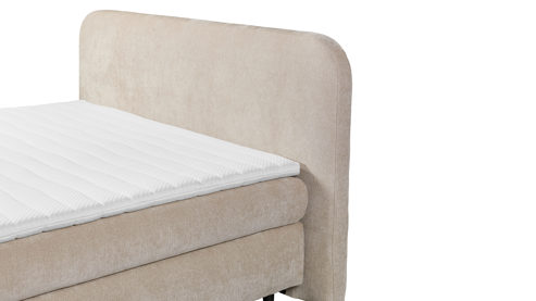 Boxspringbett Ed lifestyle (black red white) aus Stoff in Beige Boxspringbett Elbrus creamfarbener Bezug Elaris 04 - Liegefläche ca. 180 x 200 cm