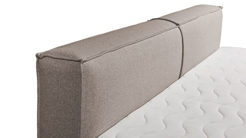 Boxspringbett Ed lifestyle (black red white) aus Stoff in Hellbraun Boxspringbett Sandon stonefarbener Bezug Pixie 35 - Liegefläche ca. 180 x 200 cm
