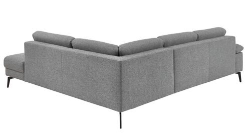 Ecksofa modulmaster aus Stoff in Grau Modulmaster MM-ZE1200 - Ecksofa grauer Bezug Beat & schwarze Metallfüße - Stellfläche ca. 285 x 230 cm