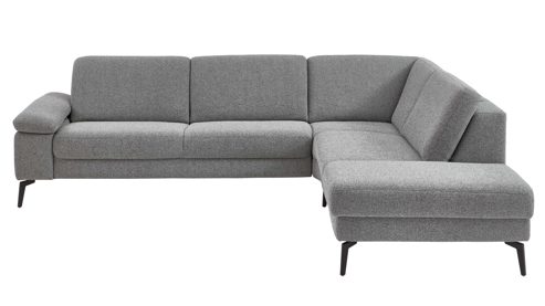 Ecksofa modulmaster aus Stoff in Grau Modulmaster MM-ZE1200 - Ecksofa grauer Bezug Beat & schwarze Metallfüße - Stellfläche ca. 285 x 230 cm
