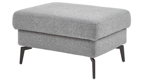 Polsterhocker modulmaster aus Stoff in Grau Modulmaster MM-ZE1200 - XL-Polsterhocker grauer Bezug Beat & schwarze Metallfüße - ca. 87 x 65 cm