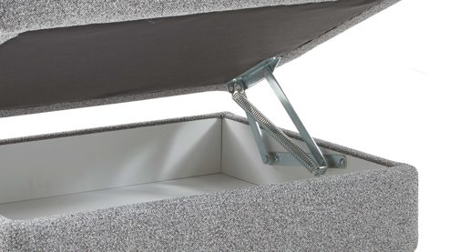 Funktionshocker modulmaster aus Stoff in Grau Modulmaster MM-ZE1200 - XL-Funktionshocker grauer Bezug Beat & schwarze Metallfüße - ca. 87 x 65 cm