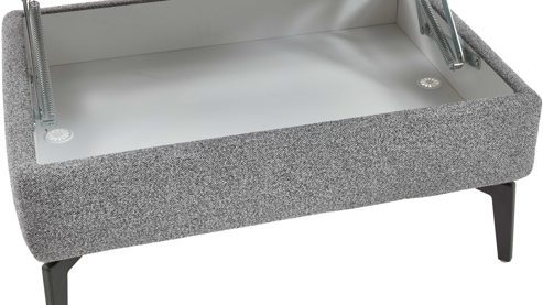 Funktionshocker modulmaster aus Stoff in Grau Modulmaster MM-ZE1200 - XL-Funktionshocker grauer Bezug Beat & schwarze Metallfüße - ca. 87 x 65 cm