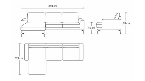 Ecksofa modulmaster aus Stoff in Weiß Modulmaster MM-ZE1126 - Ecksofa naturweißer Feincord - Stellfläche ca. 179 x 248 cm