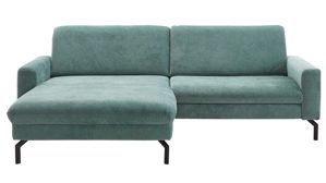 Ecksofa modulmaster aus Stoff in Grün Modulmaster MM-ZE1126 - Ecksofa silberfarbener Velours Amira - Stellfläche ca. 332 x 220 cm