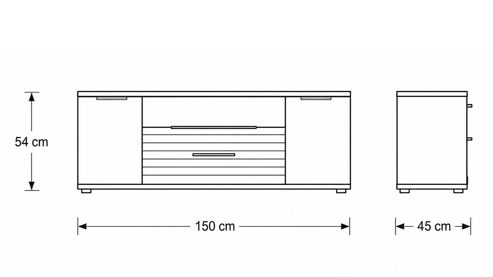 Wohnwand Interliving aus Holz in Holzfarben Interliving Wohnzimmer Serie 2032 - Wohnwand Risseiche - Länge ca. 330 cm
