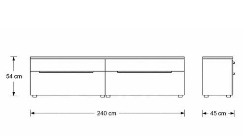 Wohnwand Interliving aus Holz in Holzfarben Interliving Wohnzimmer Serie 2032 - Wohnwand Risseiche - Länge ca. 345 cm