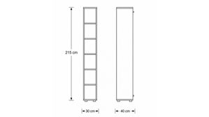 Wohnwand Interliving aus Holz in Grau Interliving Wohnzimmer Serie 2032 - Wohnwand Grau & Risseiche - Länge ca. 315 cm