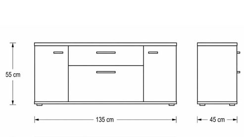 Wohnwand Interliving aus Holz in Holzfarben Interliving Wohnzimmer Serie 2110 - Wohnwand Alteiche - fünfteilig, Breite ca. 330 cm