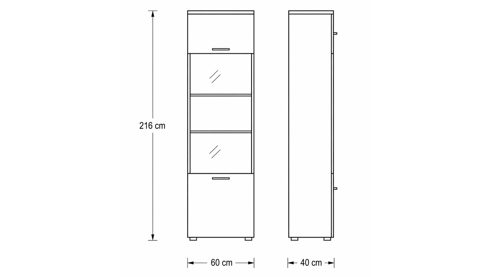Wohnwand Interliving aus Holz in Holzfarben Hell Interliving Wohnzimmer Serie 2110 - Wohnwand Naturbuche - sechsteilig, Breite ca. 315 cm