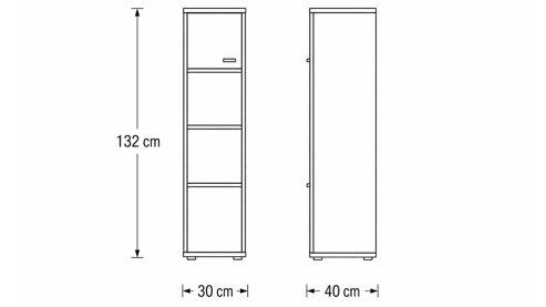 Highboard Interliving aus Holz in Holzfarben Interliving Wohnzimmer Serie 2110 - Highboard Alteiche - zweiteilig, Breite ca. 90 cm