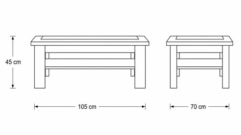 Couchtisch Interliving aus Holz in Grau Interliving Wohnzimmer Serie 2110 - Couchtisch graues Glas & Naturbuche - ca. 105 x 70 cm