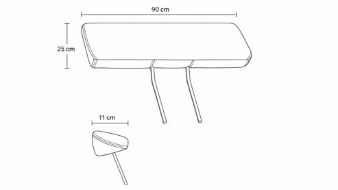 Kopfstütze modulmaster aus Stoff in Grün Modulmaster MM-ZE1126 - Kopfstütze opalgrüner Stoff Santos - ca. 90 x 11 cm