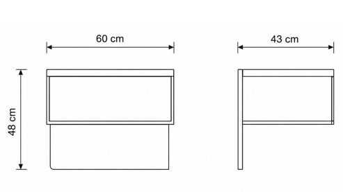 Nachtkommode Interliving aus Holz in Holzfarben Interliving Schlafzimmer Serie 1027 – Nachtkonsolen-Set Eiche bianco - zweiteilig