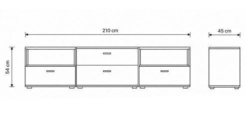 Wohnwand Interliving aus Holz in Holzfarben Interliving Wohnzimmer Serie 2031 - Wohnwand Balkenbuche - Länge ca. 330 cm