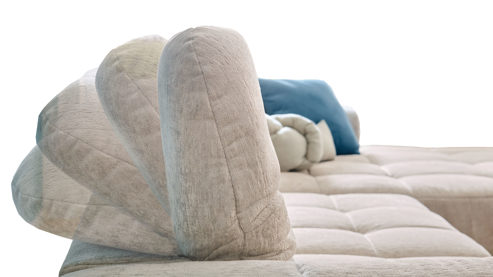 Ecksofa Matex aus Stoff in Hellgrau Ecksofa silbergrauer Bezug & schwarze Metallfüße - Stellfläche ca. 299 x 175 cm