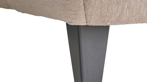 Ecksofa Matex aus Stoff in Hellgrau Ecksofa silbergrauer Bezug & schwarze Metallfüße - Stellfläche ca. 299 x 175 cm