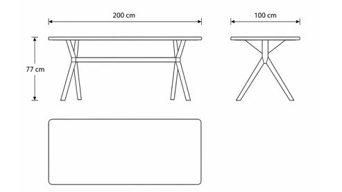 Esstisch Interliving aus Holz in Holzfarben Interliving Esszimmer Serie 5115 - Esstisch mit Eichenholz astige Eiche & anthrazitfarbenes Metall - ca. 200 x 100 cm