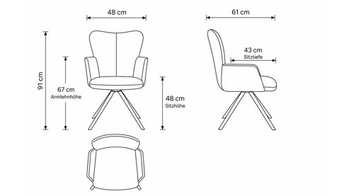 Polsterstuhl Interliving aus Leder in Grün Interliving Esszimmer Serie 5115 - Armlehnstuhl mit Lederbezug jadefarbenes Leder LD7830 & umbragraues Metall