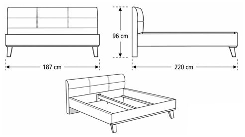 Komplettzimmer Interliving aus Holz in Hellgrau Interliving Schlafzimmer Serie 1032 – Komplettzimmer Kieselgrau & Weiß - vierteilig, Liegefläche ca. 180 x 200 cm