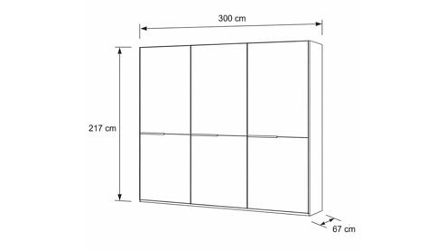 Kleiderschrank Interliving aus Holz in Weiß Interliving Kleiderschrank Serie 1205 – Schwebetürenschrank Weiß & Spiegel – drei Türen, Breite ca. 300 cm