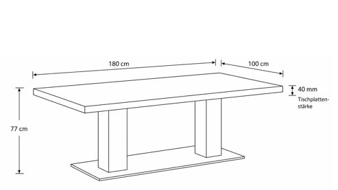 Esstisch Interliving aus Holz in Holzfarben Interliving Esszimmer Serie 5116 – Esstisch Eiche natur & Edelstahl - ca. 180 x 100 cm