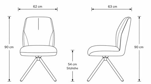 Vierfußstuhl Interliving aus Kunstfaser in Schwarz Interliving Esszimmer Serie 5116 – Polsterstuhl carbonschwarze Mikrofaser Night & schwarzes Gestell F37