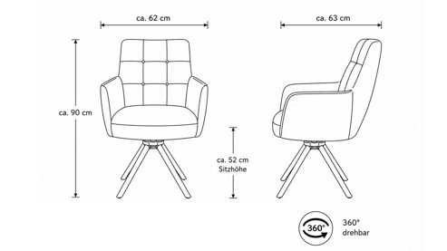 Vierfußstuhl Interliving aus Stoff in Weiß Interliving Esszimmer Serie 5116 – Armlehnstuhl cremeweißer Bezug Cyber & Eichenholzfüße