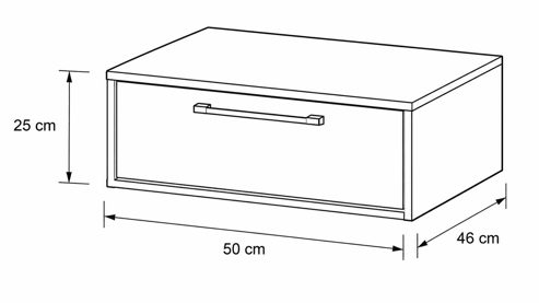 Nachtkommode Interliving aus Holz in Weiß Interliving Schlafzimmer Serie 1023 – Nachtkommode Breite ca. 50 cm - Weiß & Balkeneiche, eine Schublade