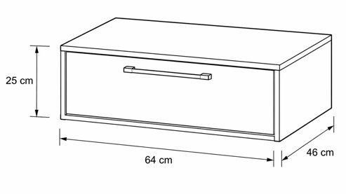 Nachtkommode Interliving aus Holz in Weiß Interliving Schlafzimmer Serie 1023 – Nachtkommode Breite ca. 64 cm - Weiß & Balkeneiche, eine Schublade