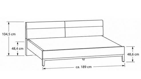 Bettgestell Interliving aus Holz in Anthrazit Interliving Schlafzimmer Serie 1023 – Bettgestell Winkelfuß, Liegefläche ca. 200 x 200 cm - Balkeneiche & Anthrazit